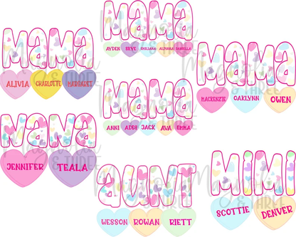 Valentine MAMA with hearts DTF TRANSFER