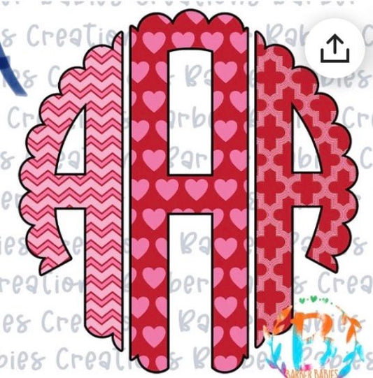 VALENTINES Various designs Monogram DTF TRANSFER