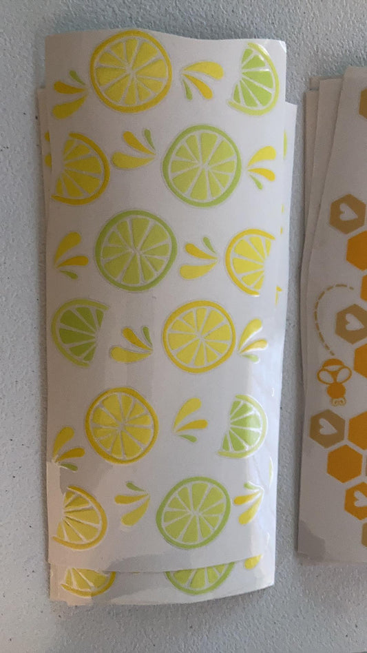 UV DTF Printed Sticker  wrap for 16oz Libby glass- lemons
