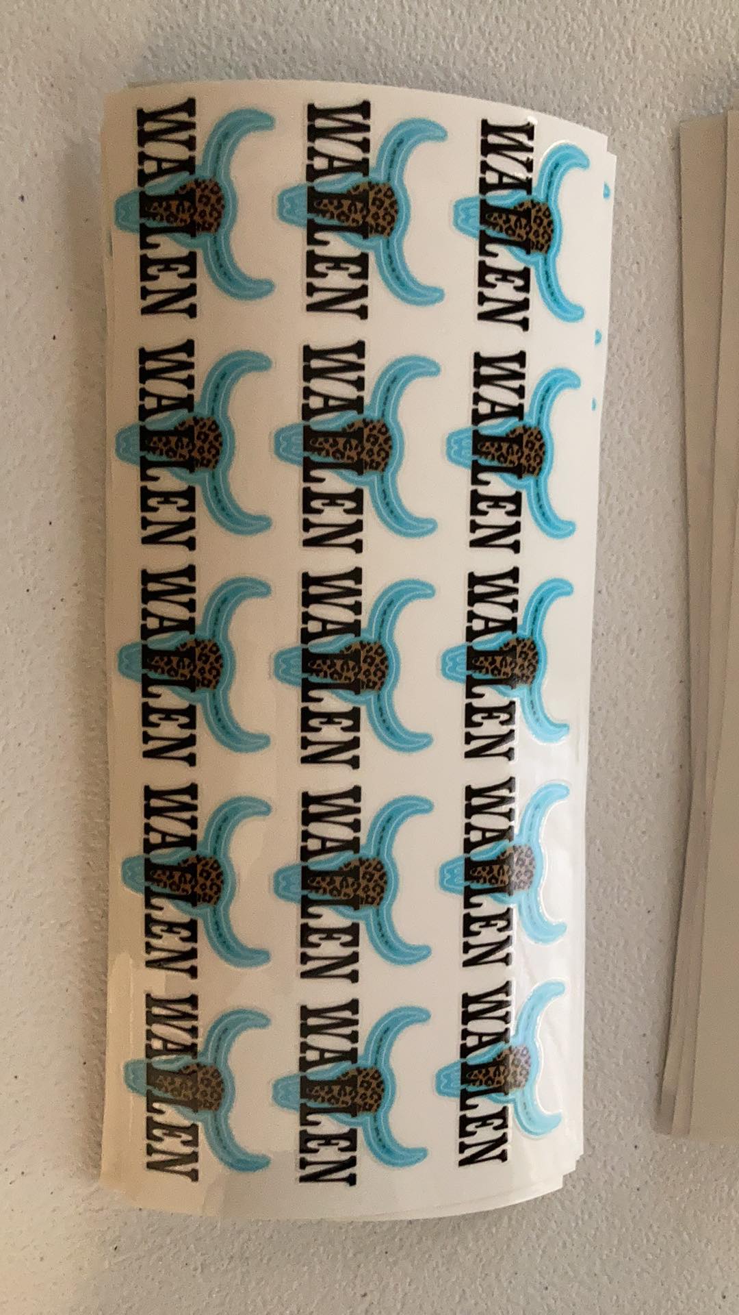 UV DTF Printed Sticker  wrap for 16oz Libby glass- Wall guy with horns