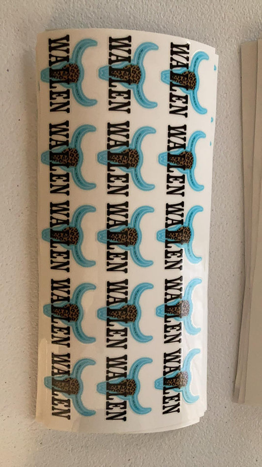 UV DTF Printed Sticker  wrap for 16oz Libby glass- Wall guy with horns