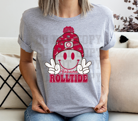 Smiley Alabama Rolltide DTF TRANSFER