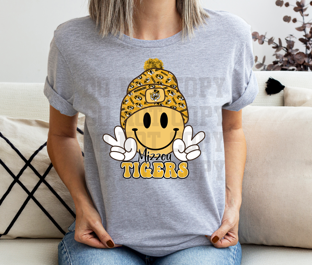Smiley Mizzou Tigers DTF TRANSFER