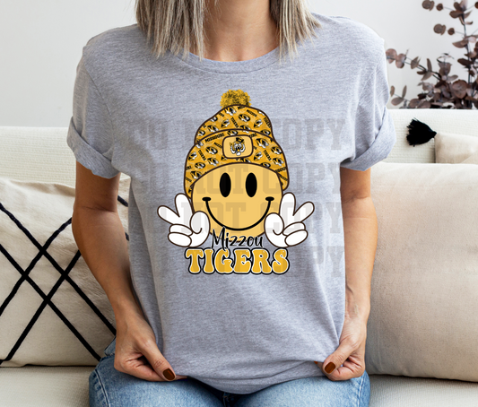 Smiley Mizzou Tigers DTF TRANSFER