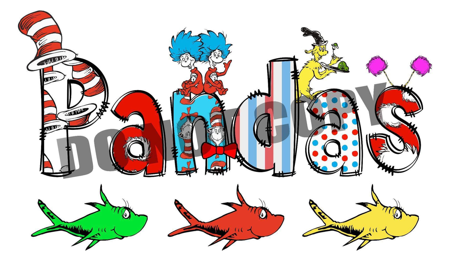 Dr Seuss font Pandas DTF TRANSFER