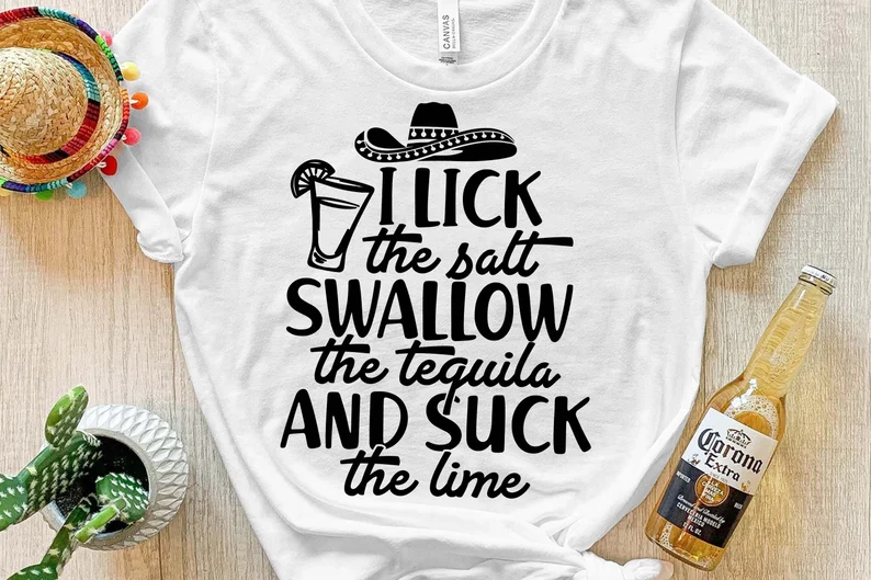 Cinco De Mayo I lick the salt BLACK DTF TRANSFER