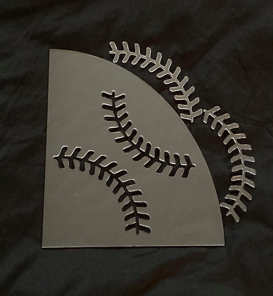 1/8" Acrylic Stencil Sleeve Baseball with cutouts