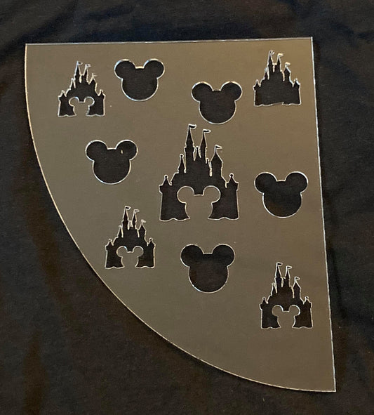 1/8" Acrylic Stencil Sleeve Disney Mickey with castle