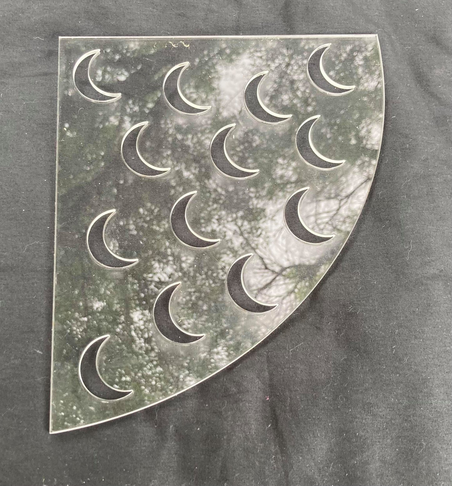 1/8" Acrylic Stencil Sleeve  Quarter Moon