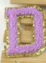 3" Chenille PURPLE with Gold Sparkle Trim