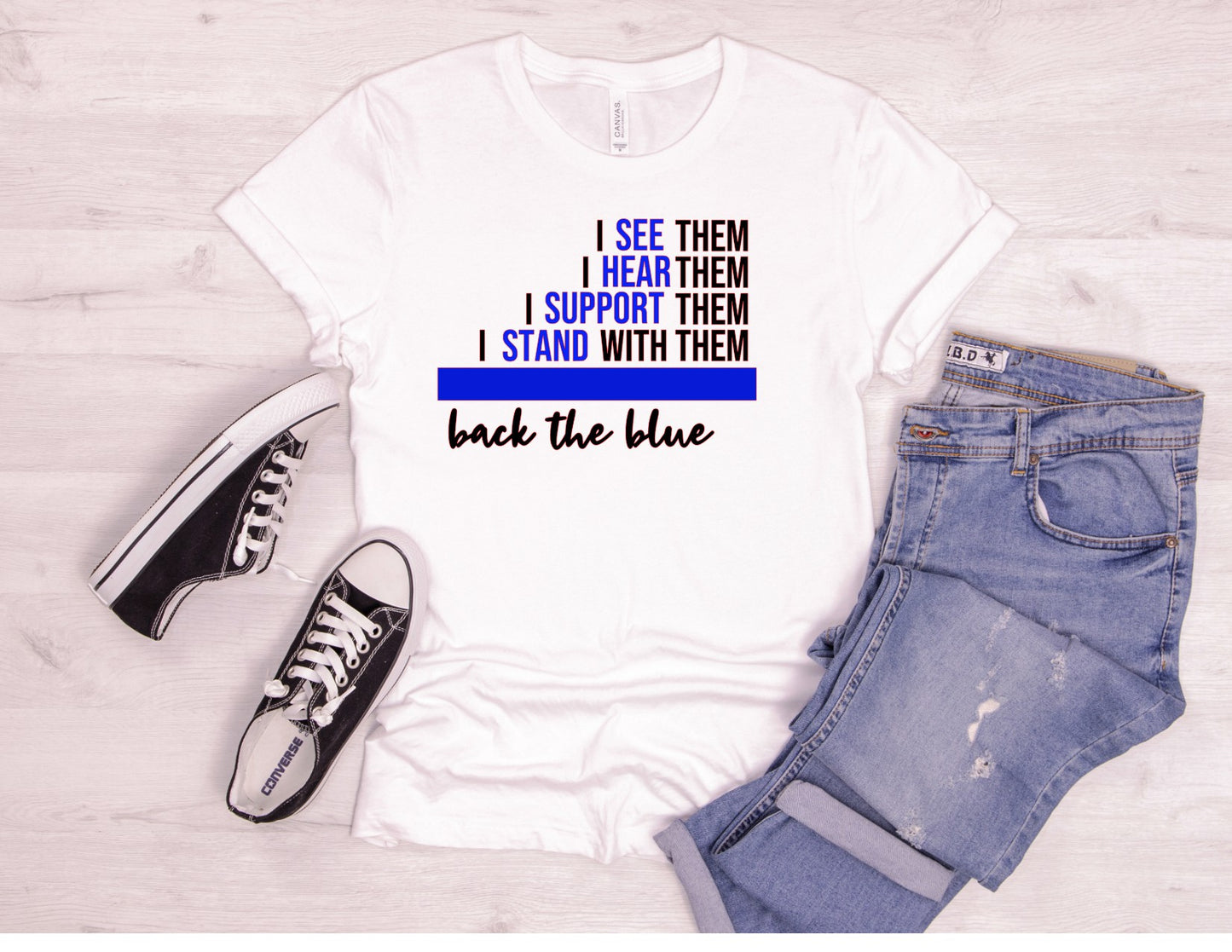 Back the blue DTF Transfer