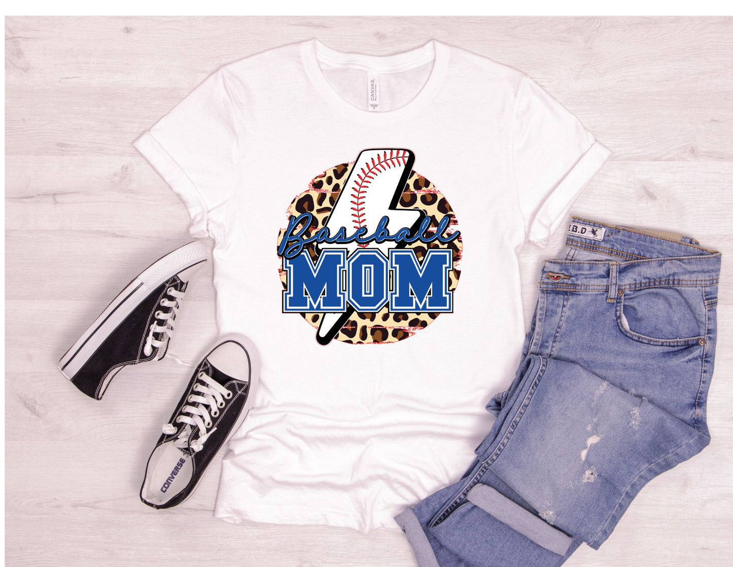 Baseball Mom Lightning bolt DTF Transfer