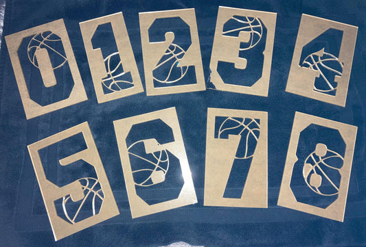 1/8" Acrylic Stencil Basketball Numbers 6"