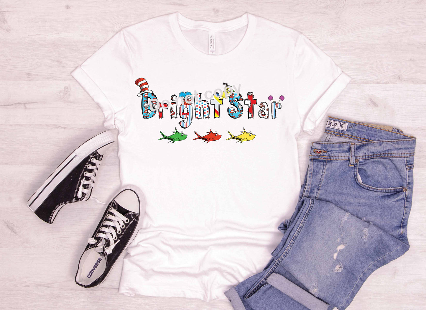 Dr Seuss font Bright Star DTF TRANSFER