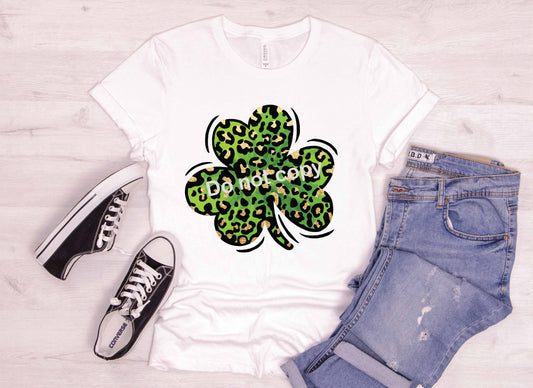 St Patricks Clover with gold DTF TRANSFER