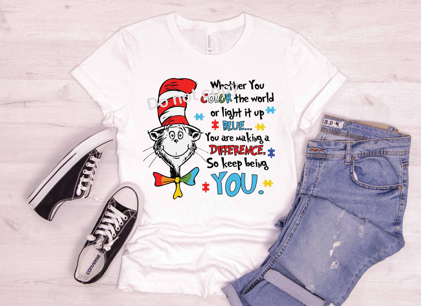 Dr Seuss Color the world DTF TRANSFER