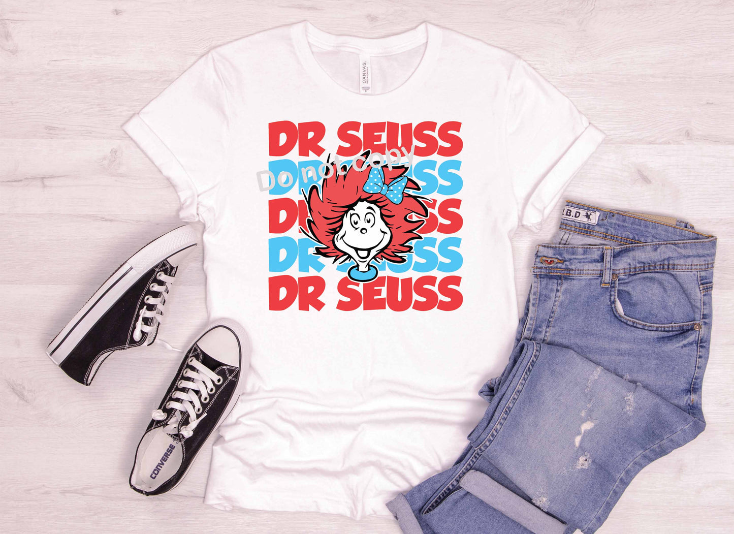 Dr Seuss Stacked GIRL DTF TRANSFER