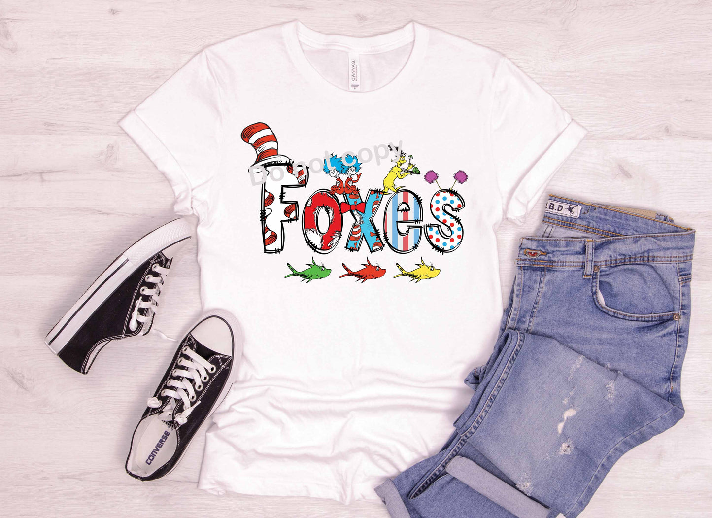 Dr Seuss font Foxes DTF TRANSFER