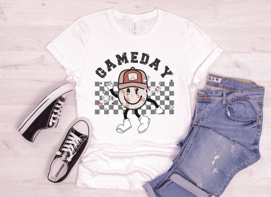 Baseball Gameday smiley retro DTF Transfer