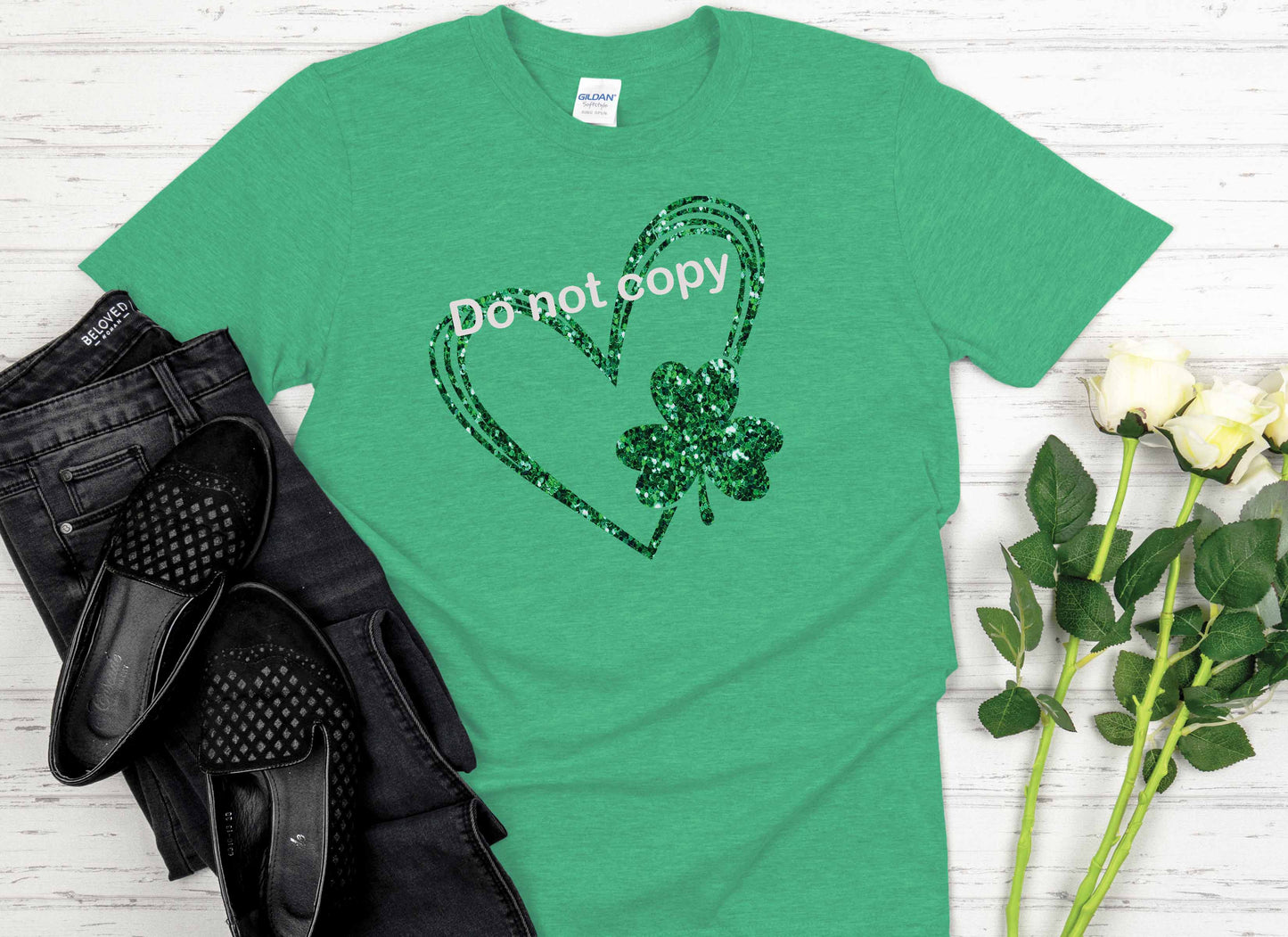 St Patricks Glitter heart DTF TRANSFER