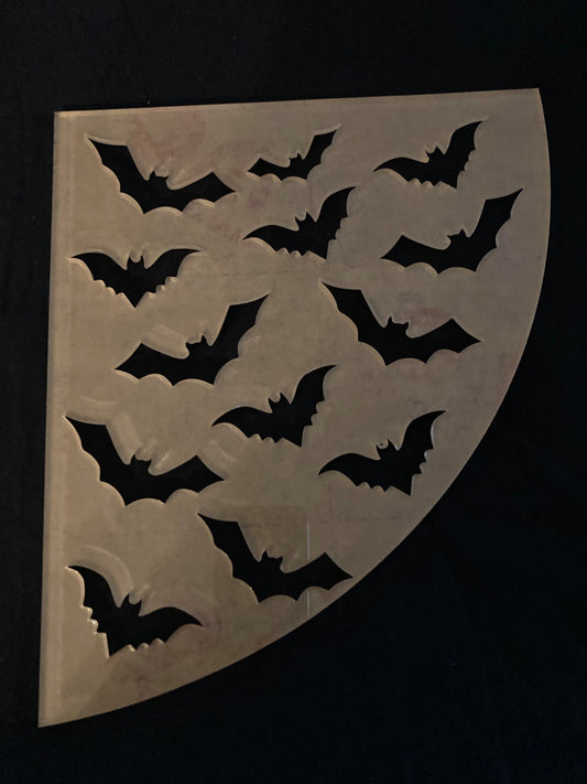 1/8" Acrylic Stencil Sleeve Halloween Bats