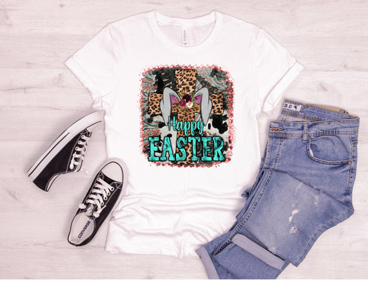 Happy Easter with leopard cross DTF Transfer