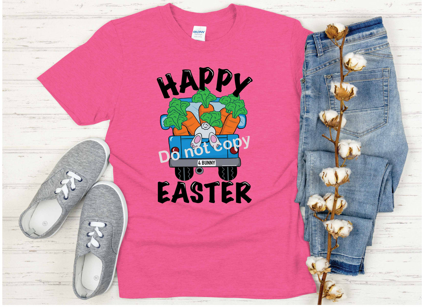 Easter Truck with black lettering DTF Transfer