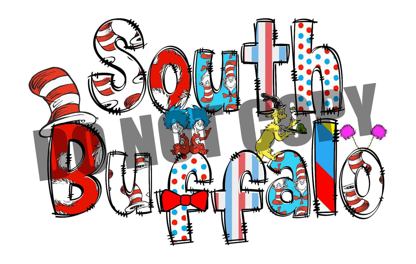 Dr Seuss font South Buffalo DTF TRANSFER