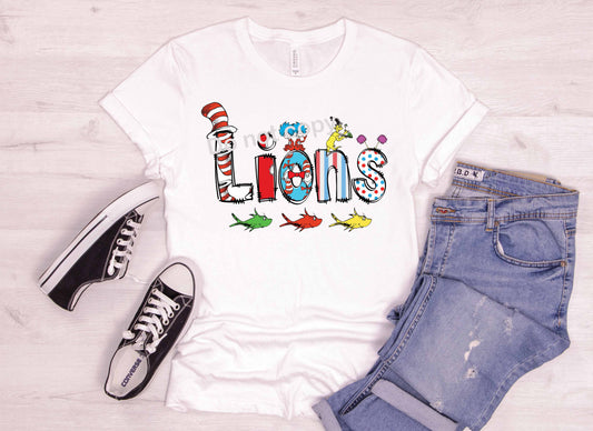 Dr Seuss font Lions DTF TRANSFER