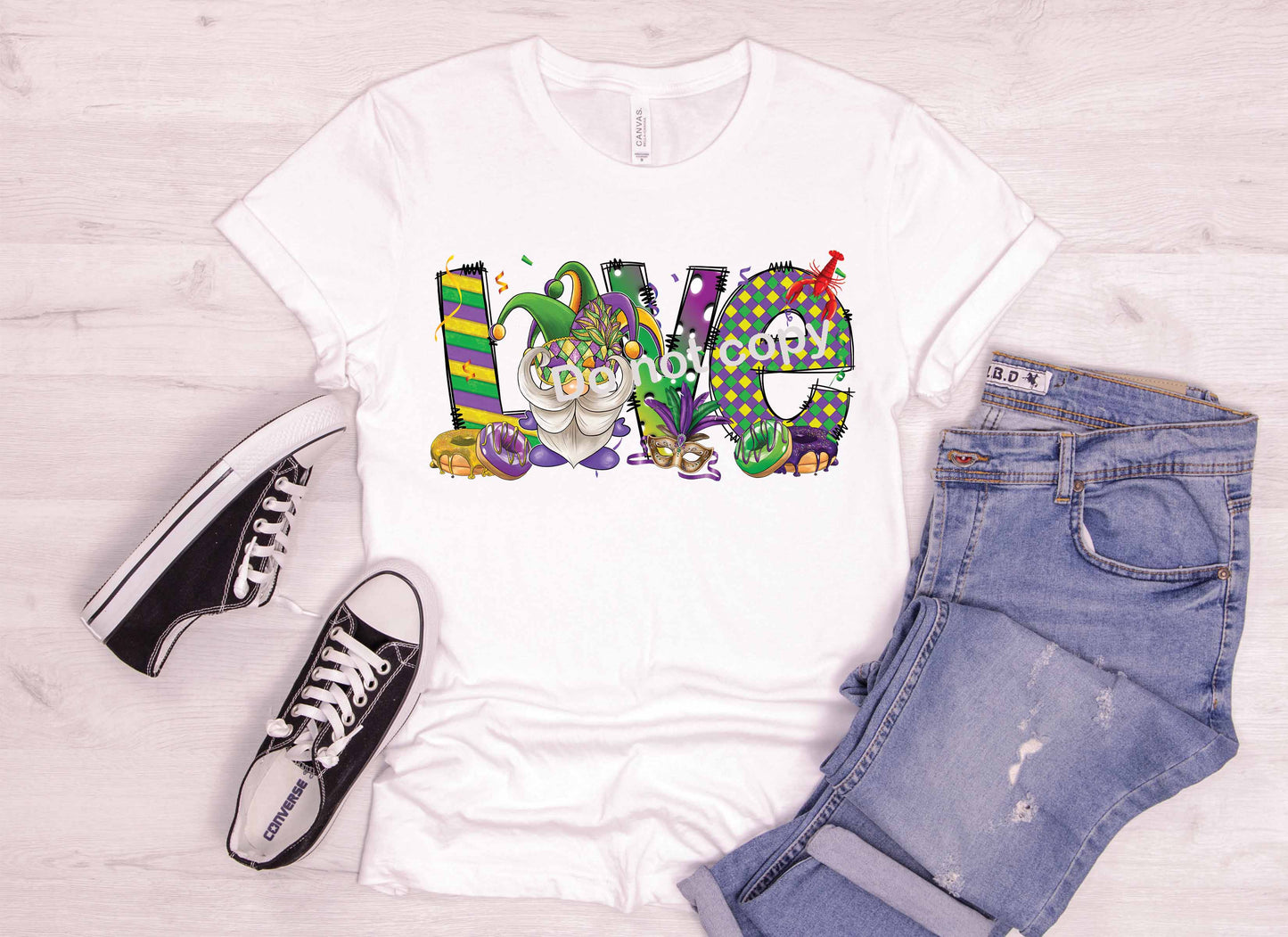 MARDI GRAS Love DTF Transfer