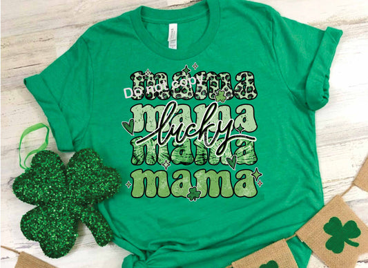 St Patricks Lucky mama stacked DTF TRANSFER