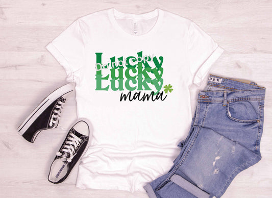 St Patricks Lucky mama stacked DTF TRANSFER