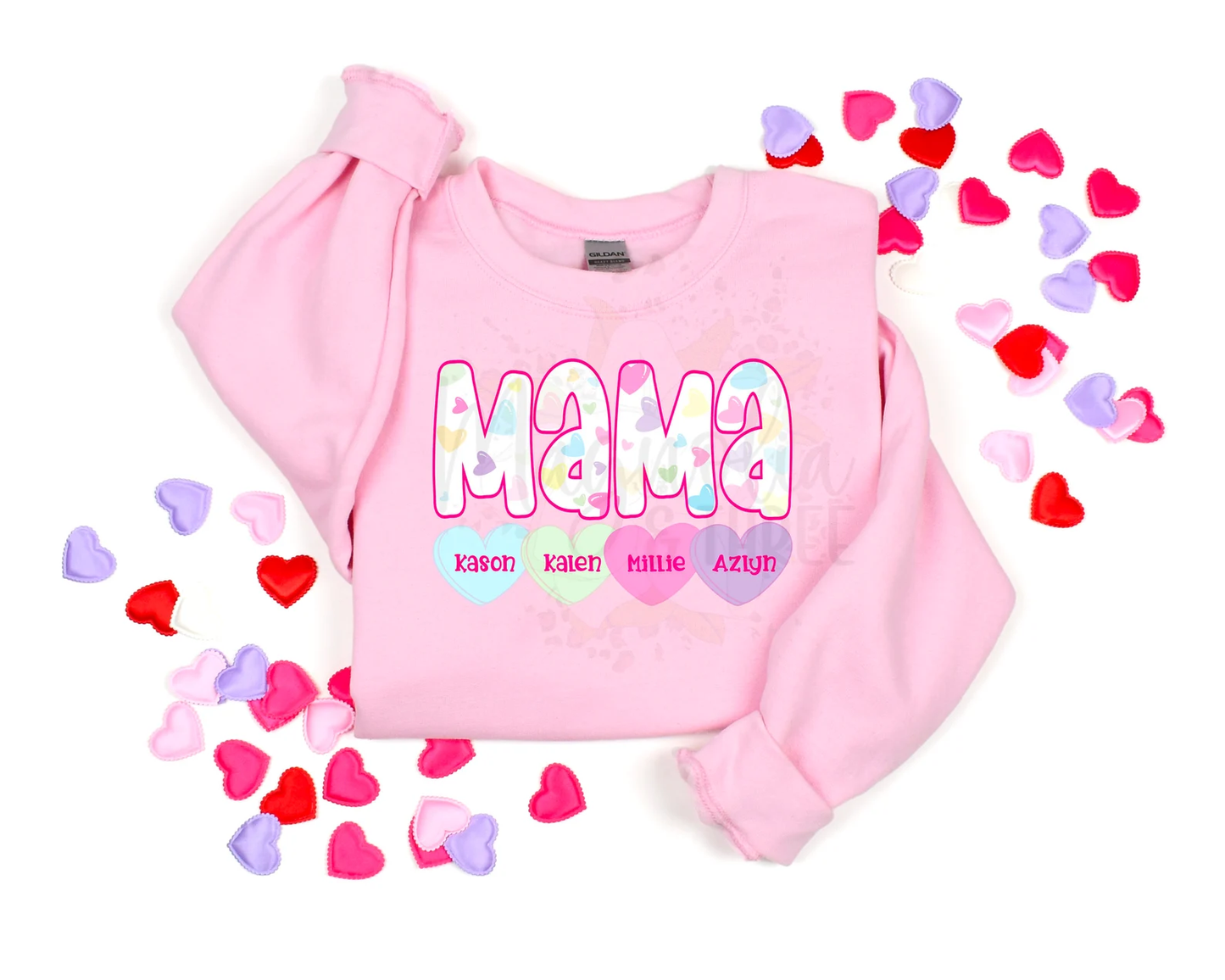 Valentine MAMA with hearts DTF TRANSFER