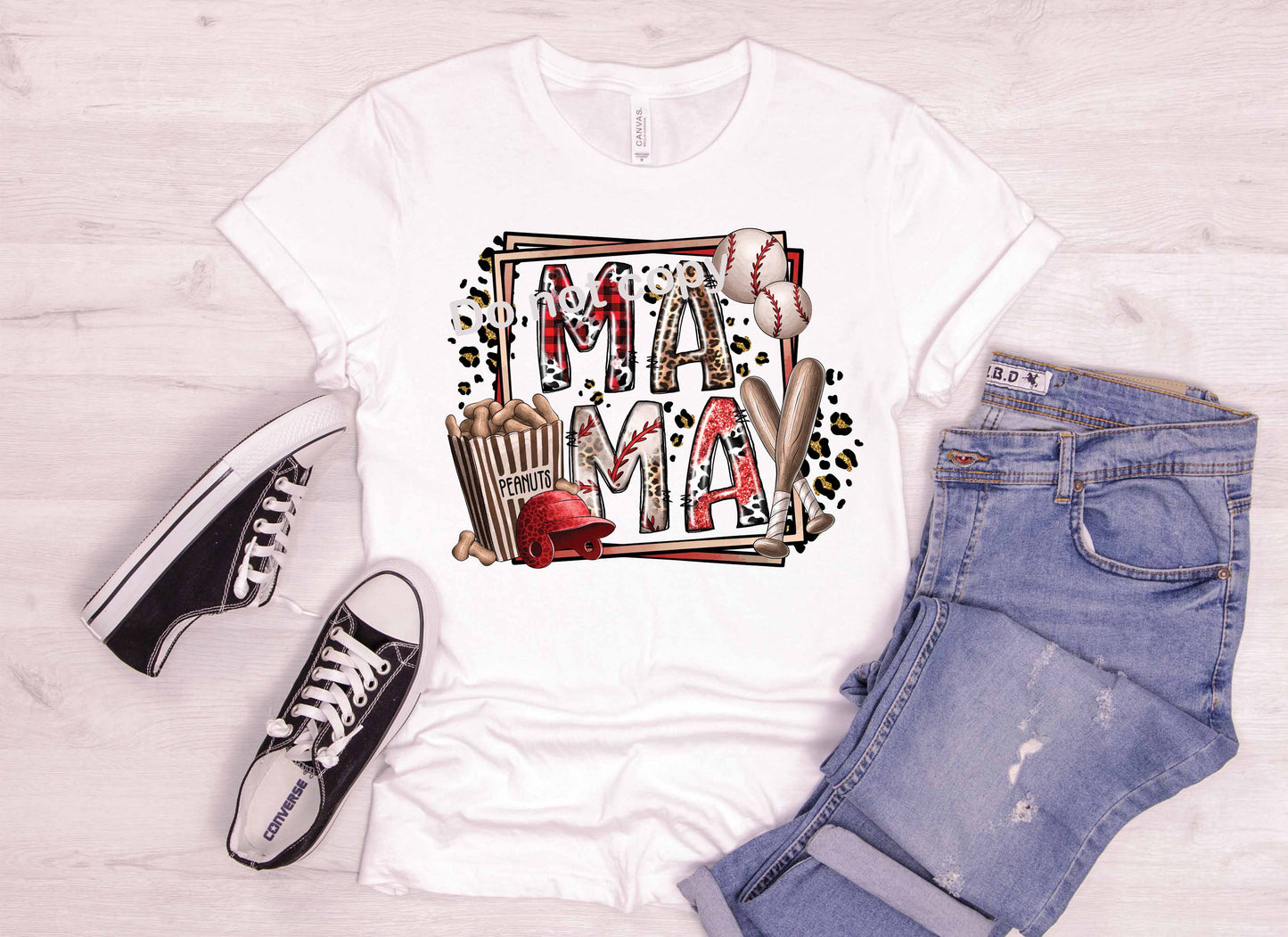 Baseball MAMA square design DTF Transfer