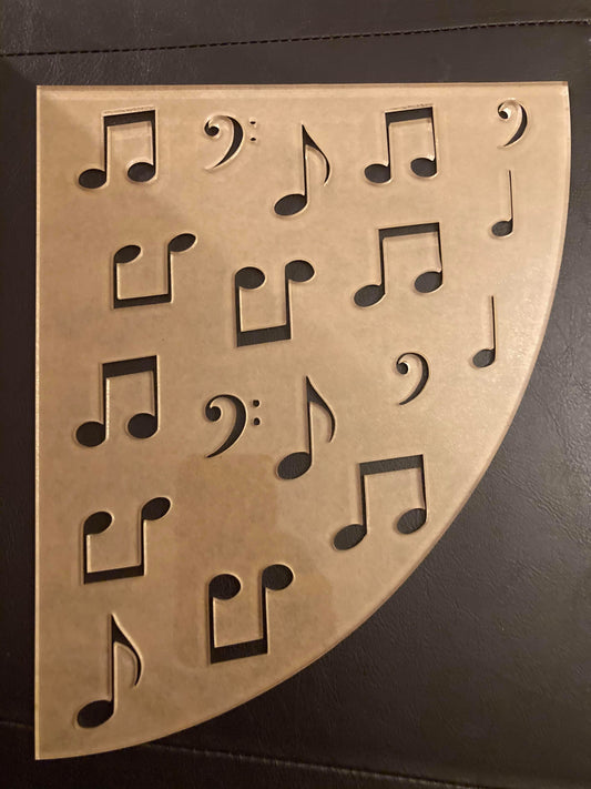 1/8" Acrylic Stencil Sleeve Music Note 1