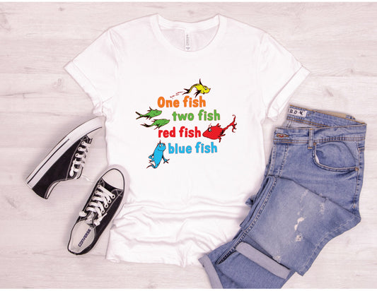 Dr Seuss one fish two fish DTF TRANSFER