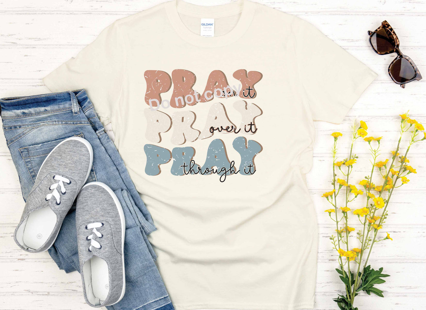 Jesus Pray pray pray stacked hobo DTF TRANSFER