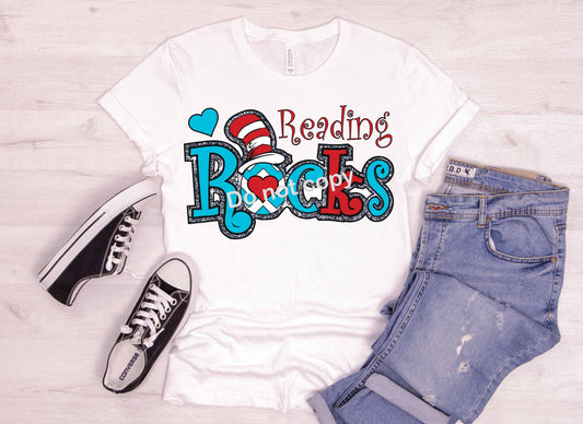 Dr Seuss Reading Rocks ver2 DTF TRANSFER